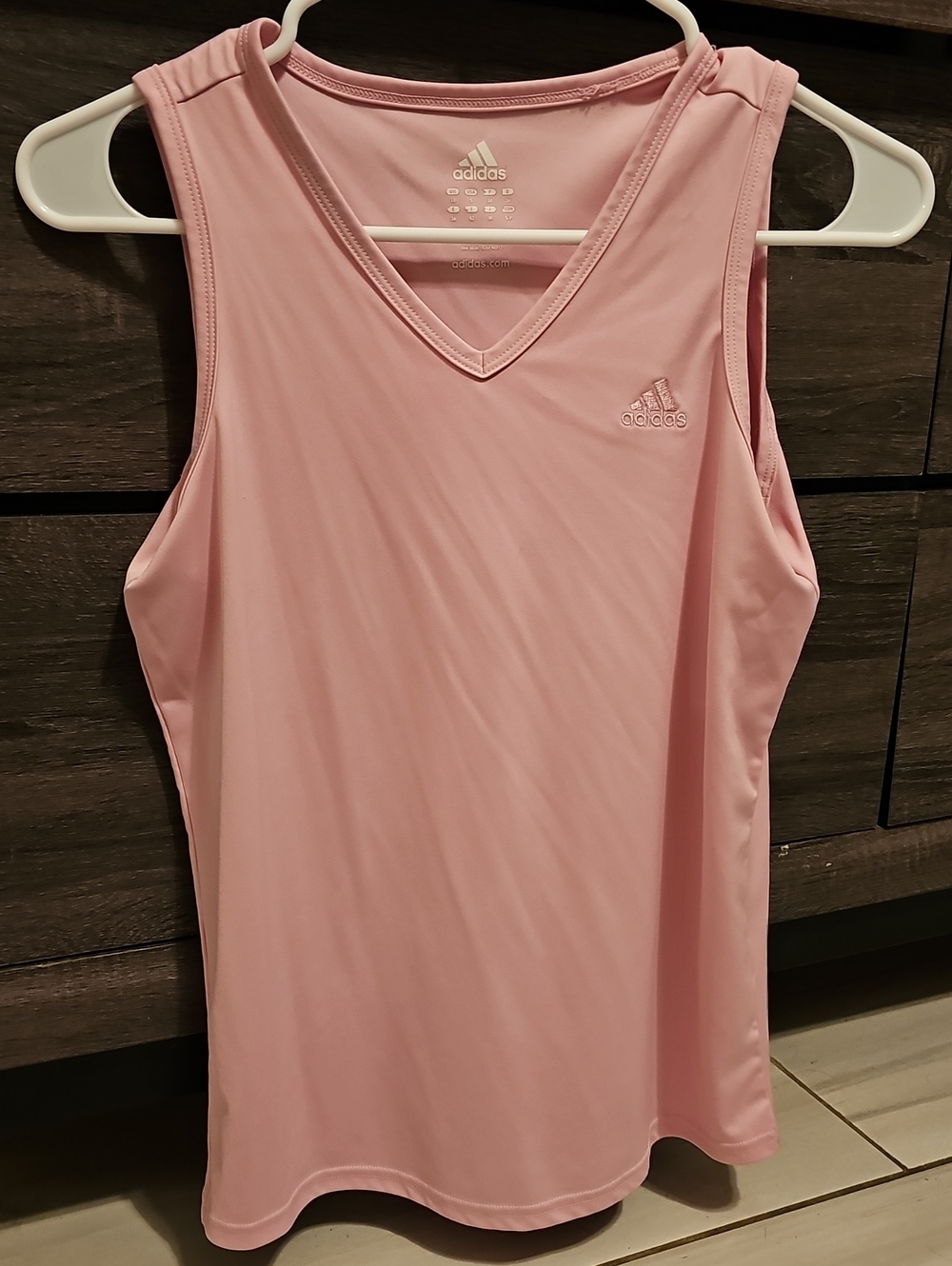Adidas Light Pink V-Neck Athletic Tank Top